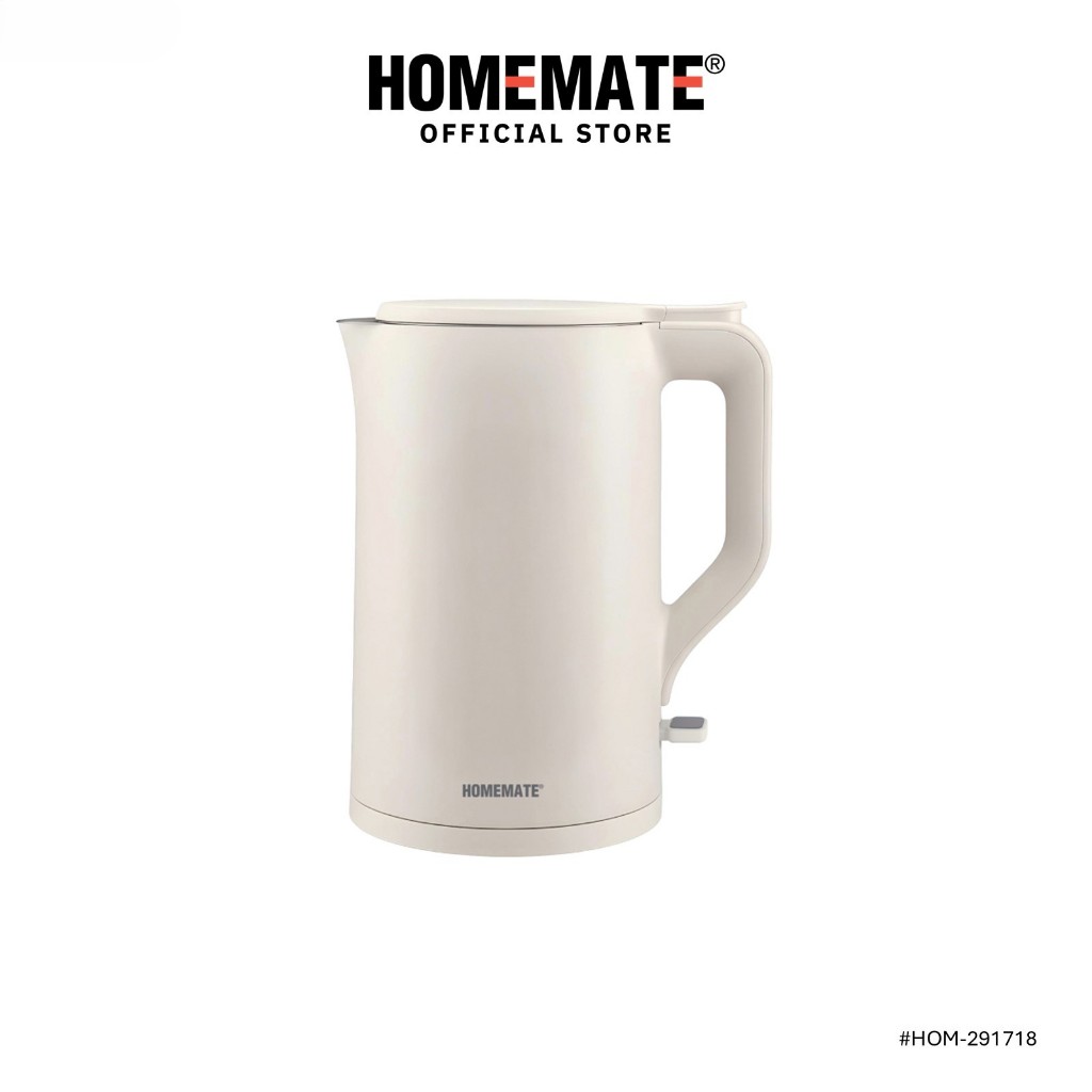 HOMEMATE กาต้มน้ำไฟฟ้า 1.5 ลิตร สีครีม HOM-291718