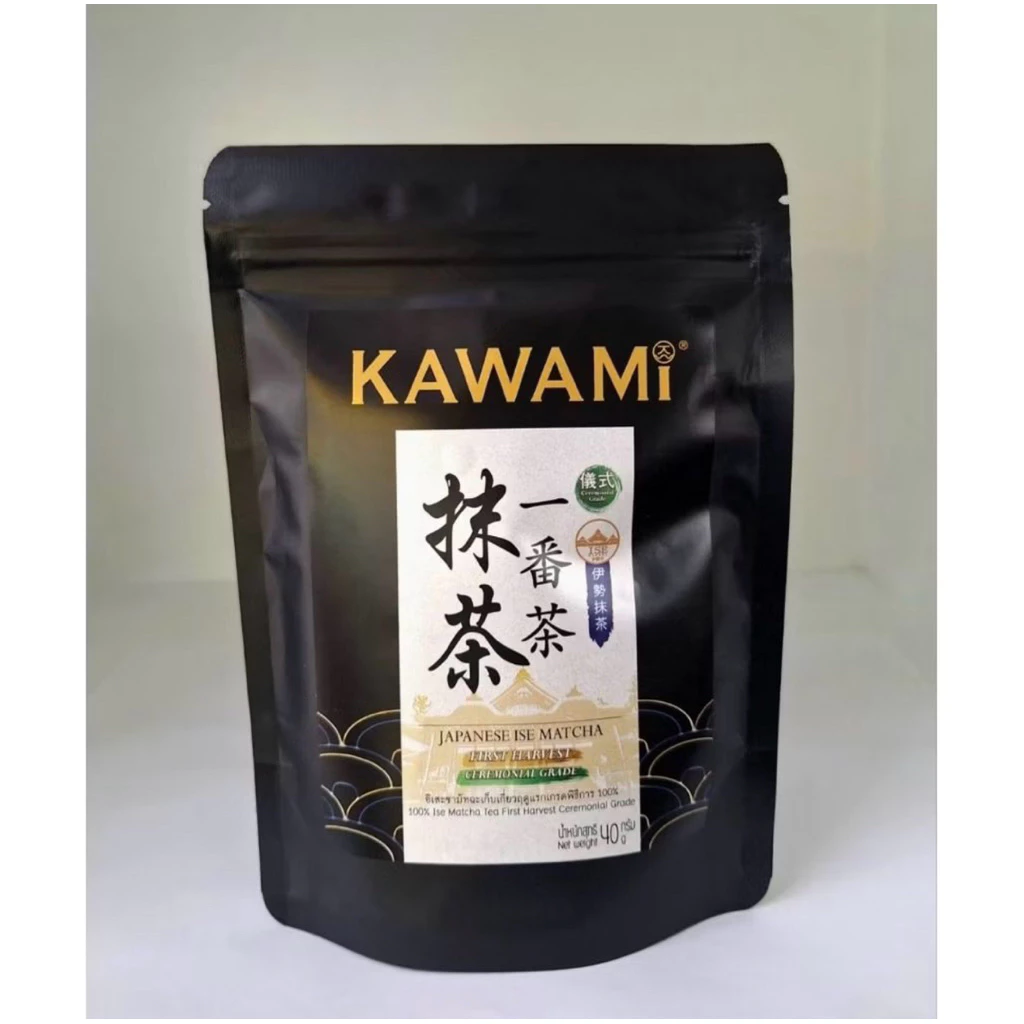 KAWAMI คาวามอิเสะชามัทฉะเก็บเกี่ยวฤดูแรกเกรดพิธีการ 100% 40 กรัม
