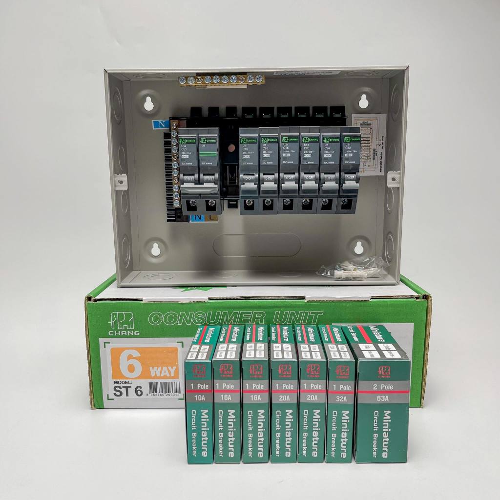 CHANG ตู้คอนซูมเมอร์ 6 ช่อง รุ่น UPR-6 พร้อม เมนกันดูด50A