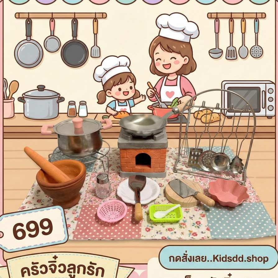 ครัวจิ๋วทำอาหารได้จริง เซต 699 บาท พร้อมส่งจากไทย  มีหลายเซตให้เลือก