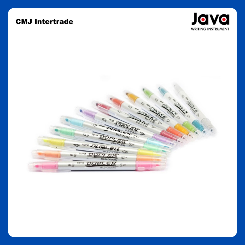 JAVA DUPLEX ปากกาเน้นข้อความ 2 หัว 12 สี ปากกามาร์กเกอร์ ปากกาไฮไลท์