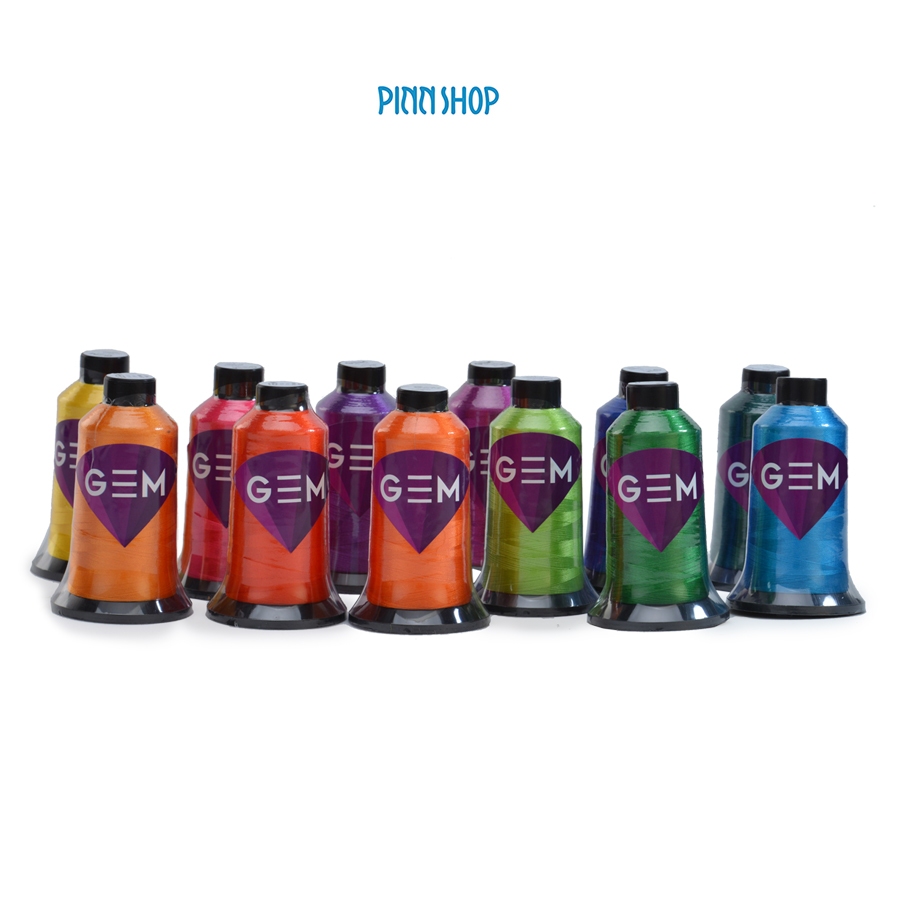 [ไหมปักผ้า] ยี่ห้อ GEM ยาว 3000 m. สีหลากหลาย  ด้ายโพลีเอสเตอร์ ซักฟอกสีไม่ตก