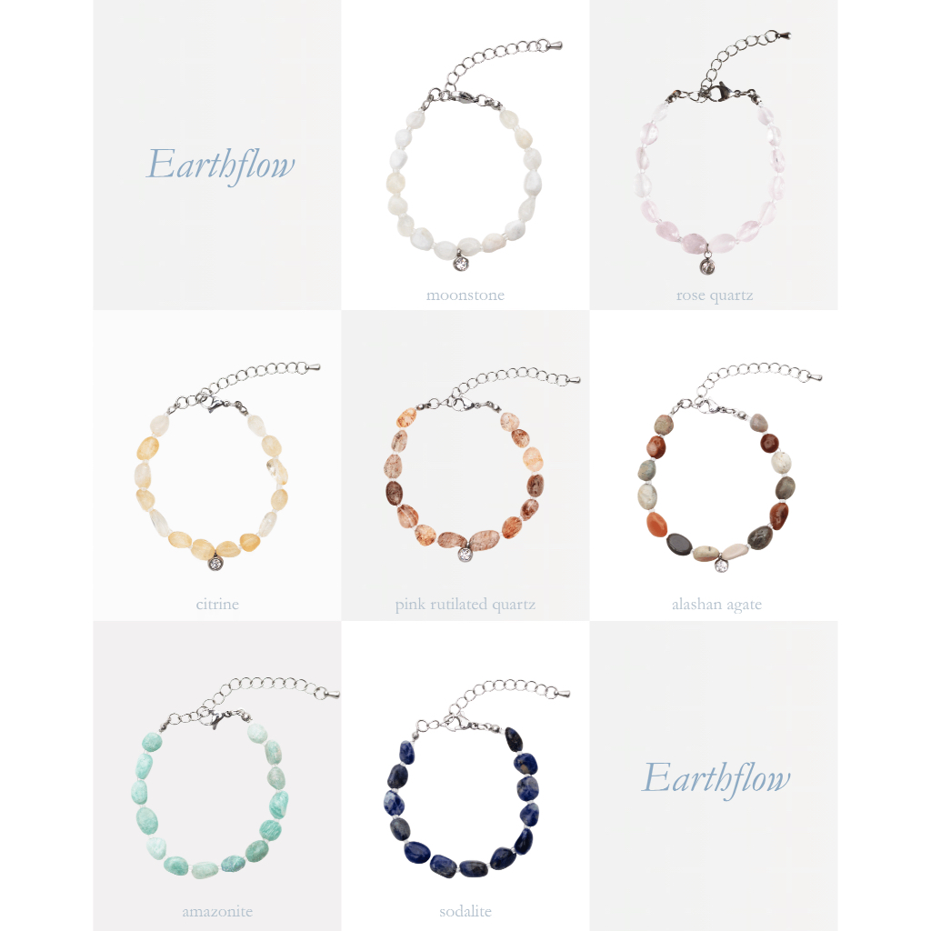 JEWILA EarthFlow สร้อยข้อมือหินนำโชค หินแท้ เสริมดวงการงาน การเงิน ความรัก ความสำเร็จ สุขภาพ