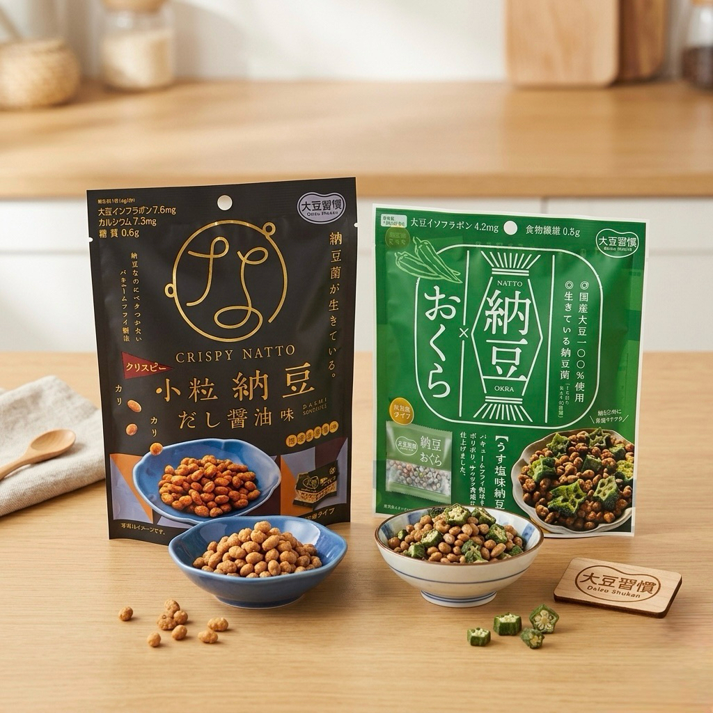 พร้อมส่ง​ใน​ไทย​ ถั่วนัตโตะญี่ปุ่นแบบอบกรอบ CRISPY NATTO สำหรับคนที่ทานแบบสดไม่ไหวมาลองอันนี้ค่ะ