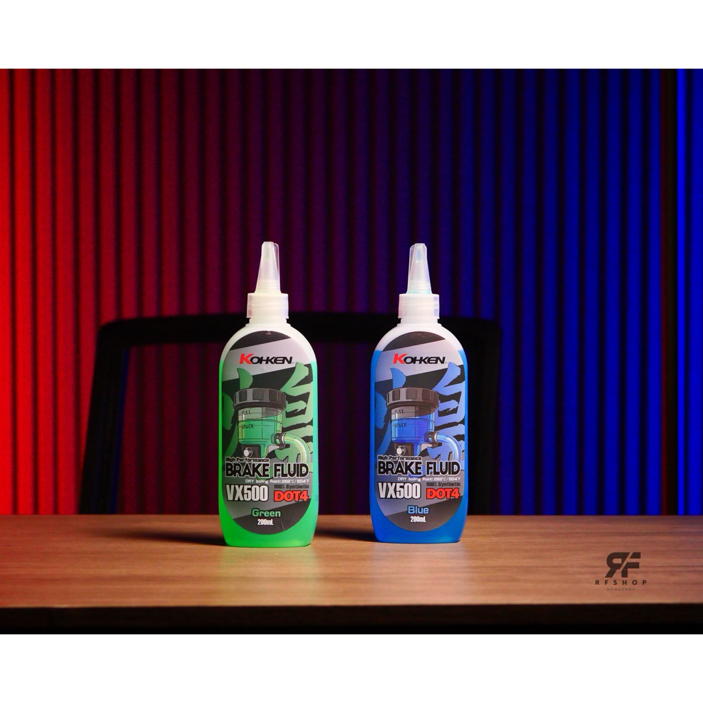 น้ำมันเบรค KOHKEN VX500 DOT4 แท้ 100% (Green / Blue) 200ml