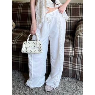 Levenn.bkk • Grasby Pants กางเกงขายาว ดีเทลแต่งลูกไม้ เอวพับ ทรงสวย สุดฮอต