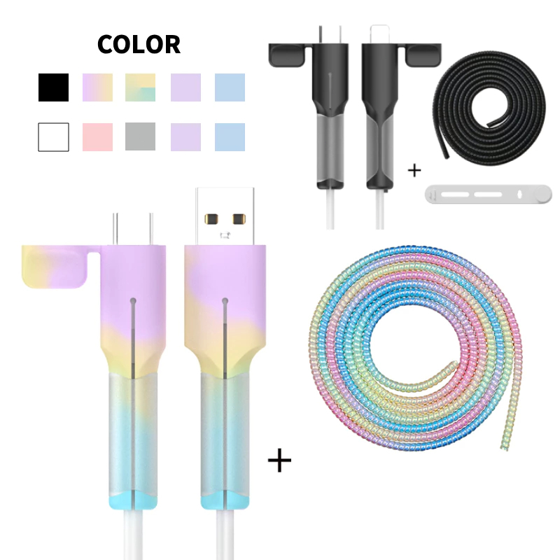 ขายร้อน Charger Protector ซิลิโคนสายป้องกัน For iphone-18/20w ประเภท C/USB ฝาครอบสายไฟ ตัวป้องกันสายเคเบิล