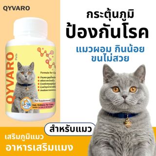 QYVARO อาหารเสริมแมวอ้วน แมวผอม เบื่ออาหาร เสริมบำรุงภูมิคุ้มกัน ป้องกันแมวป่วย