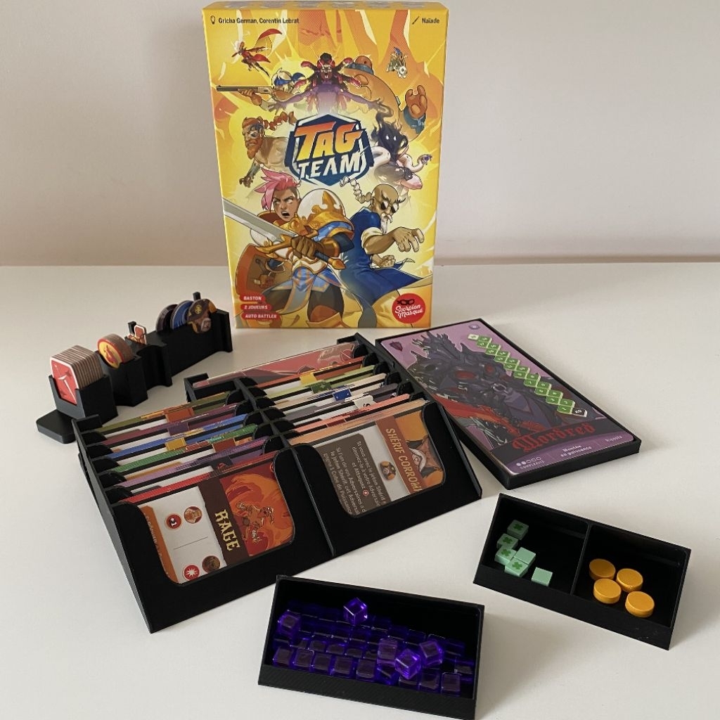 ​🥊 Tag Team Organizer & Card Holder | ชุดจัดระเบียบบอร์ดเกม Tag Team วัสดุ PETG | งาน 3D Print แข็งแรง (ไม่รวมตัวเกม) 🥊