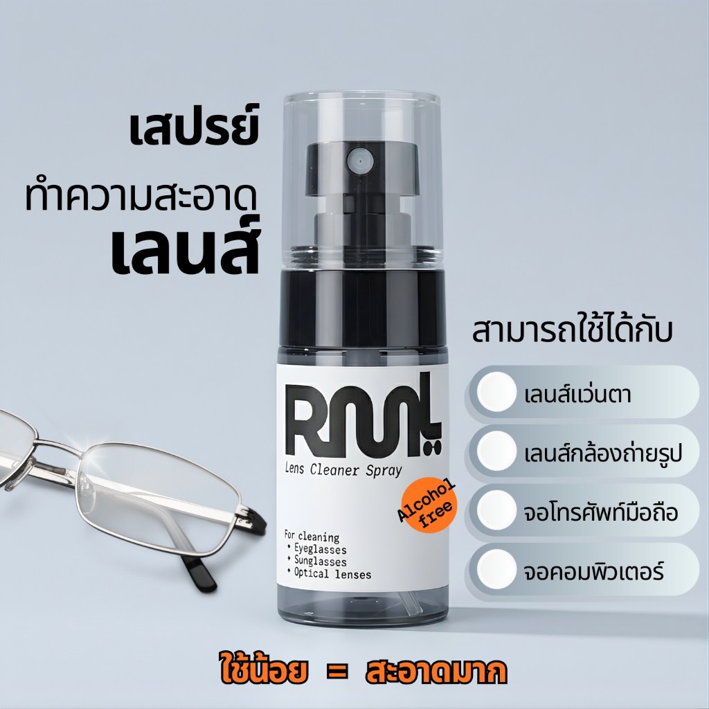 สเปรย์เช็ดแว่น - Ramil 90’s Eyewear สูตรอ่อนโยน pH Balance สำหรับแว่นตา แว่นกันแดด เลนส์และจอทุกชนิด