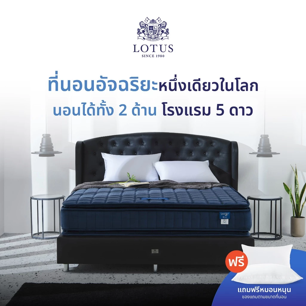 [ ขายดี ] LOTUS ที่นอนสปริงอัจฉริยะ รุ่น Precise II (Navy) หนา 11 นิ้ว สเปคนุ่มแน่น ส่งฟรี