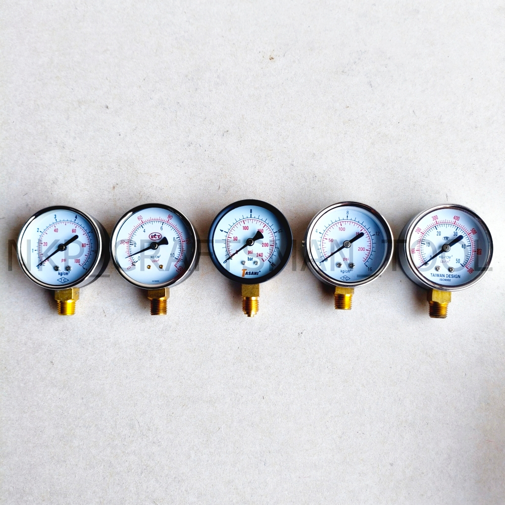 เกย์ลมวัดแรงดัน เกลียว ออกล่าง หน้า 63มิล (7Bar-170Psi) (10Bar-150Psi) (16Bar-200Psi) (16Bar-240Psi)