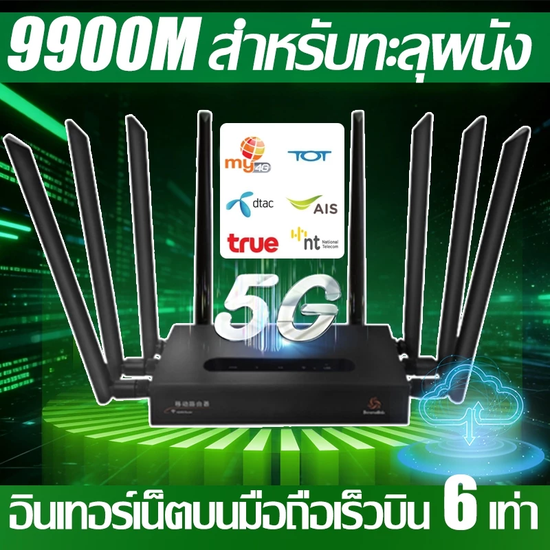 【รับประกัน 5 ปี】เร้าเตอร์ใส่ซิม ใช้ได้กับซิมทุกเครือข่าย ไม่ติดตั้ง 5000㎡ความคุ้มครองสุดยอด เราเตอร์ 5G Router WiFi