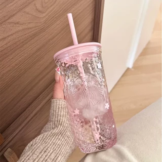 Starbucks Blossom breeze glass Cold cup 500ml🌸แก้วstarbucks แก้วสตาร์บัคส์คอลซากุระ