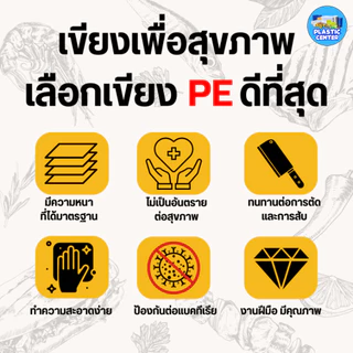 เขียงพลาสติก สำหรับร้านอาหาร เขียงพลาสติกอุตสาหกรรม หนา 2/2.5/3 ซม สำหรับร้านอาหาร กัดลายกันลื่นทั้ง 2 ด้าน หนา พร้อมส่ง