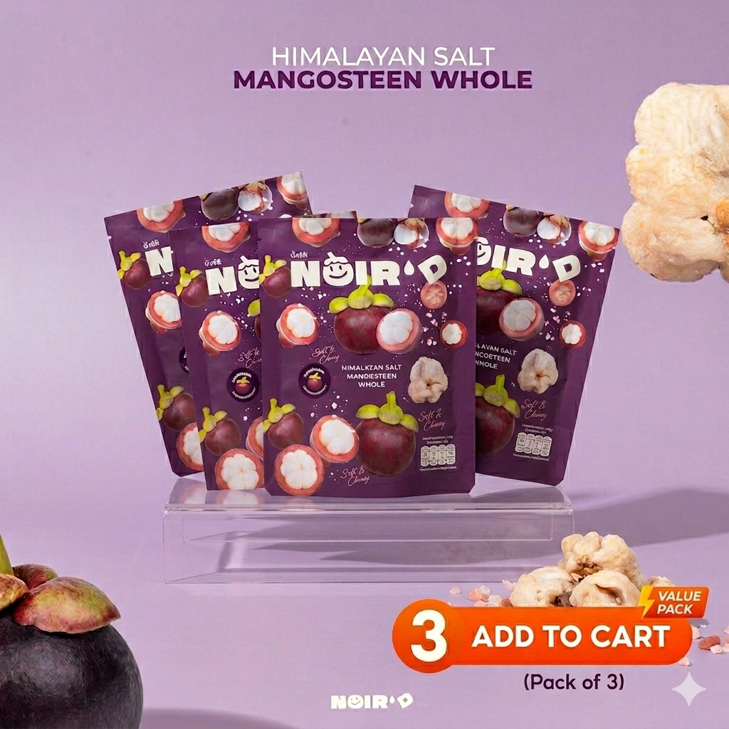 [PACK 3] NOIR'D นัวร์ดี มังคุดอบคลุกเกลือหิมาลายัน Soft Dried Mangosteen with Himalayan Salt x 3bags