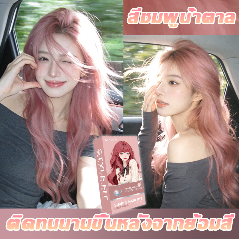 STYLE FIT สีย้อมผม ยาย้อมผม ยาฟอกสี ครีมย้อมผม ม่กระตุ้น ย้อมง่ายะส่งฟรี สีย้อมผม  สีย้อมผมออแกนิค ย