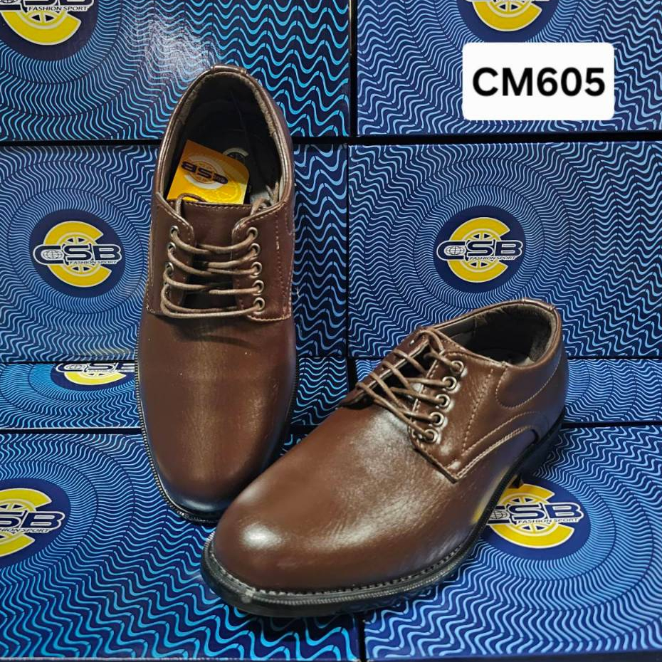 CSB รองเท้าลูกเสือสีน้ำตาลเข้ม รุ่น CM605 ไซส์ 39-45