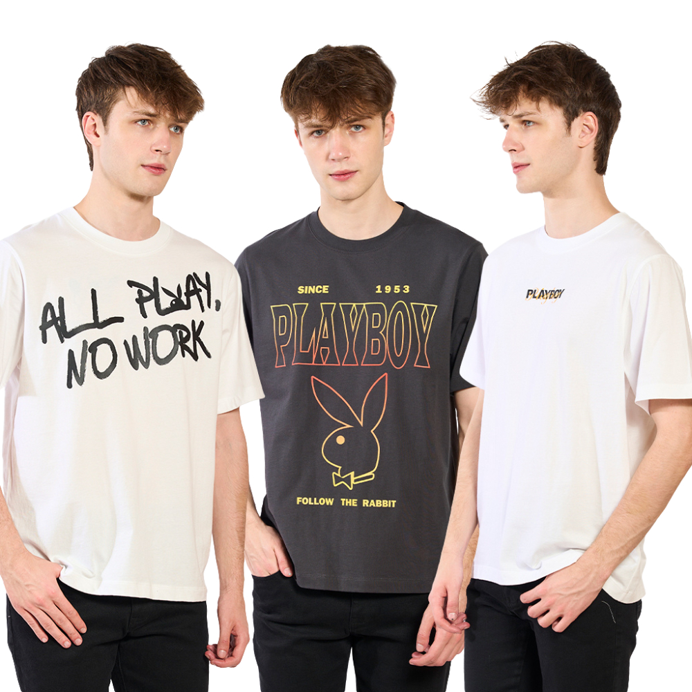 PLAYBOY เสื้อยืด รวมรุ่นใหม่ P1MT265TB022 P1MT265TB018 P1MT265TB029