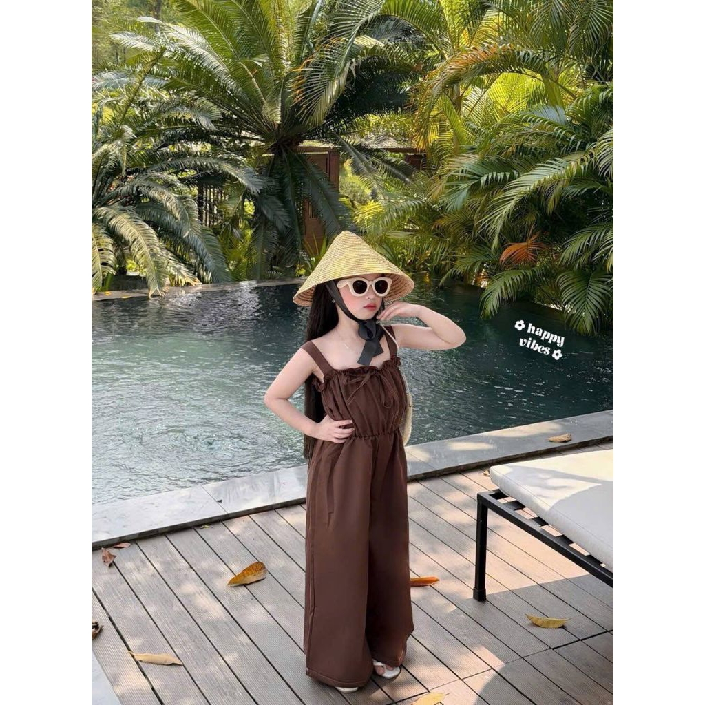 ✈️Preorder 👧🏻 ชุดเซทเด็กผู้หญิงจั๊มสูทสายเดี่ยวสี Earth Tone เนื้อผ้าใส่สบาย ทรงสวยเป๊ะ