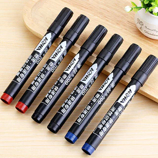 10 ชิ้น ปากกามาร์เกอร์กันน้ำ หมึกแห้งเร็ว หัวกลม 3 มม สีแดง น้ำเงิน สีดำ ปากกาทำเครื่องหมายน้ำมัน