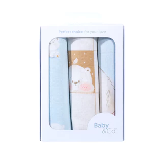 Baby and Co. New Collection ผ้าอ้อม (Nursing Cloth) ขนาด 30 "x 30 " แพ็ค 3 ชิ้น