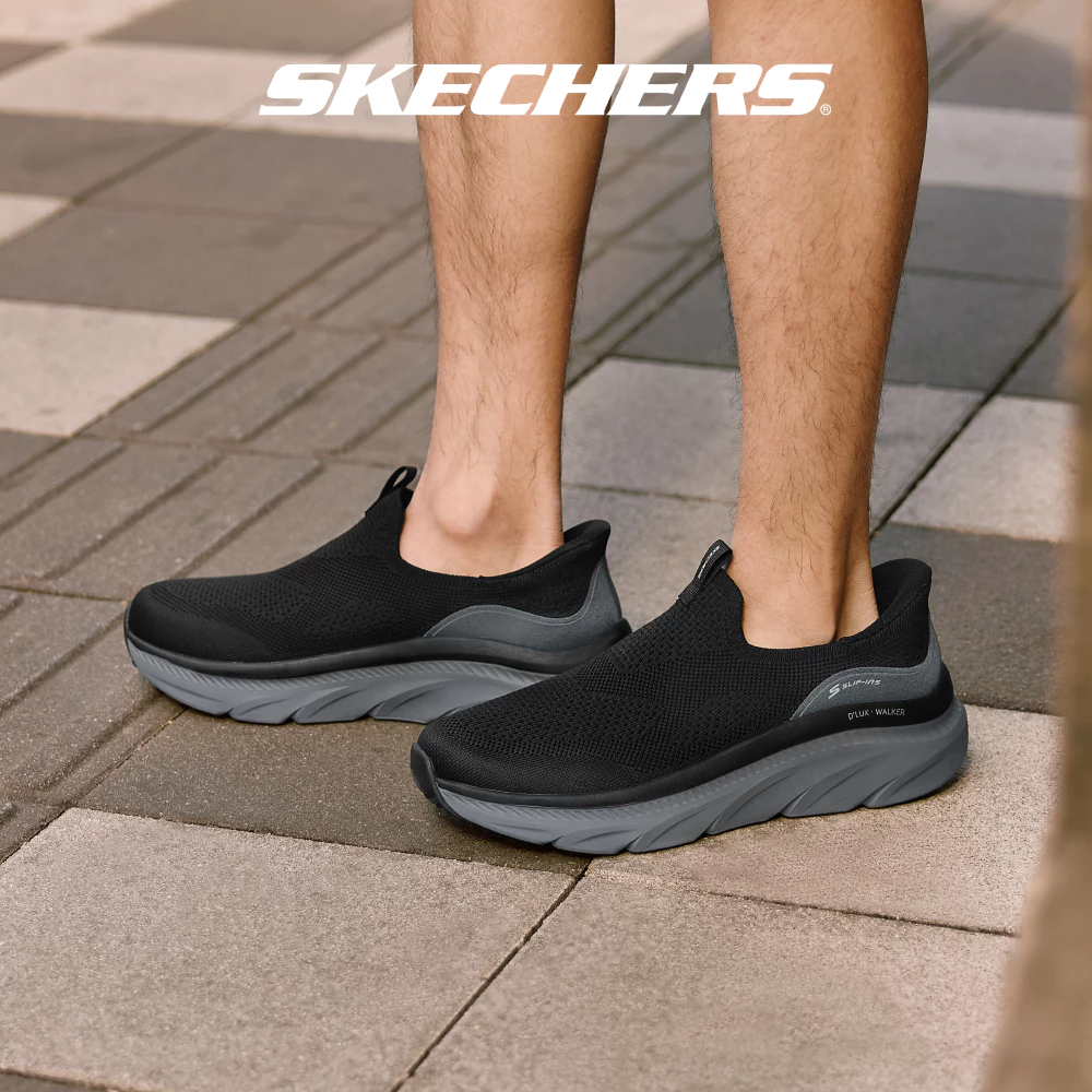 Skechers สเก็ตเชอร์ส รองเท้าลำลองผู้ชาย Men Slip-Ins Sport D'Lux Walker 3.0 Deklar Casual Shoes - 233248-BKCC (latest)