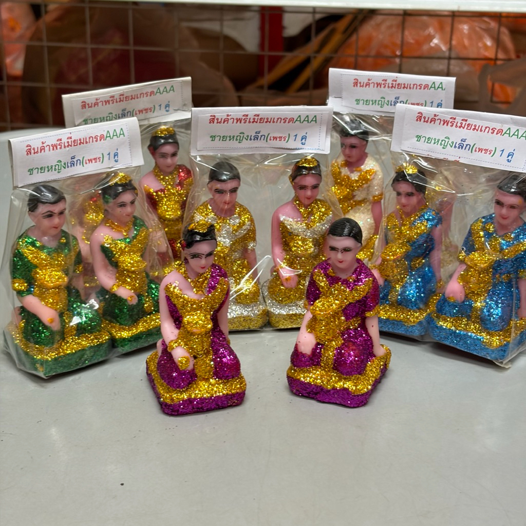 ตุ๊กตาชายหญิงถวายศาลพระภูมิไซด์เล็กเนื้อเรซิน