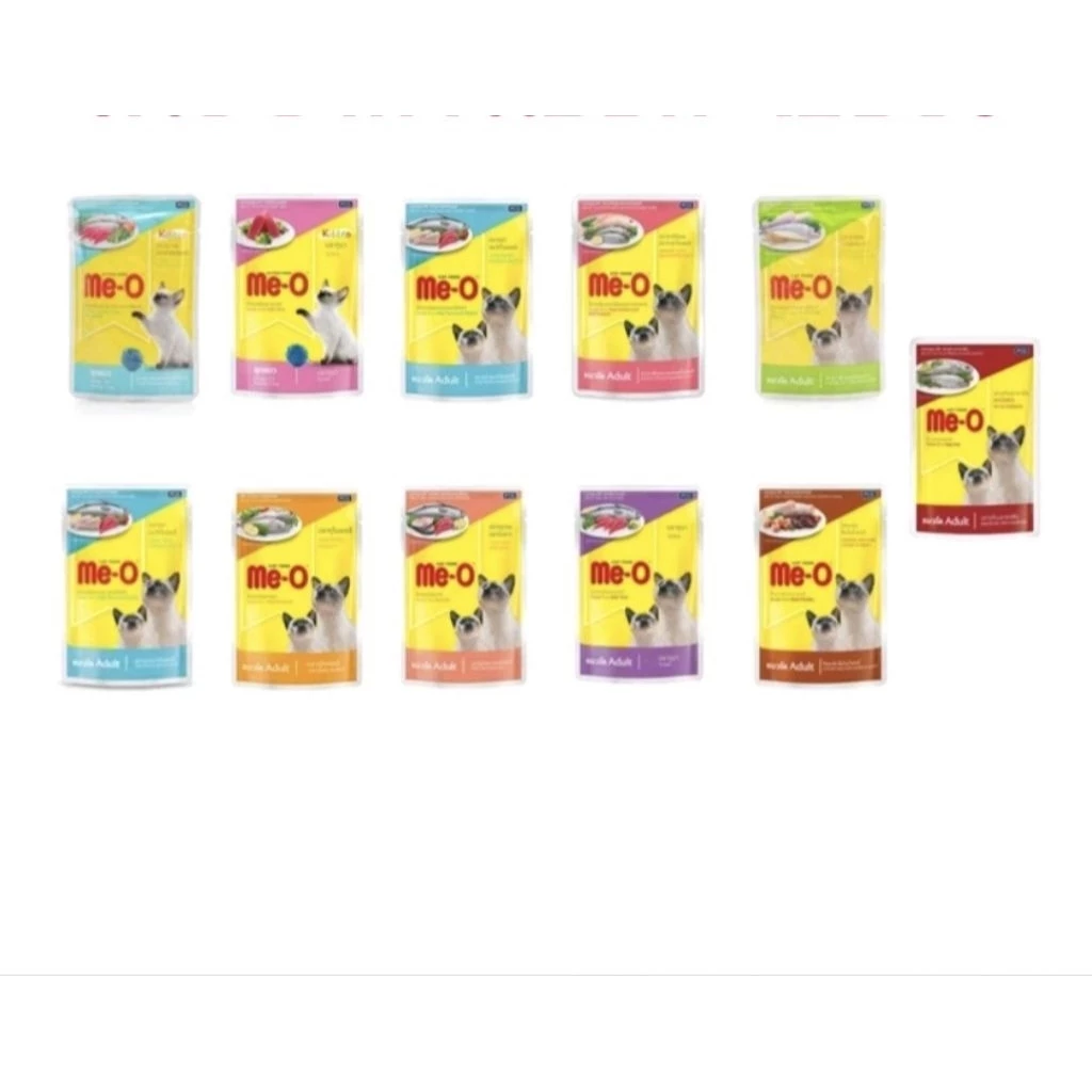 (ยกโหล)มีโอ MeO 12×80g อาหารเปียกแบบซองของแมว