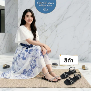 Grace แตะเพชรรัดข้อ พื้นซับหนาๆ 8 มิล นิ่มสุดๆ รองเท้าแฟชั่น แตะสายเพชร ใส่สบายมาก ไซส์ 36-41minimal