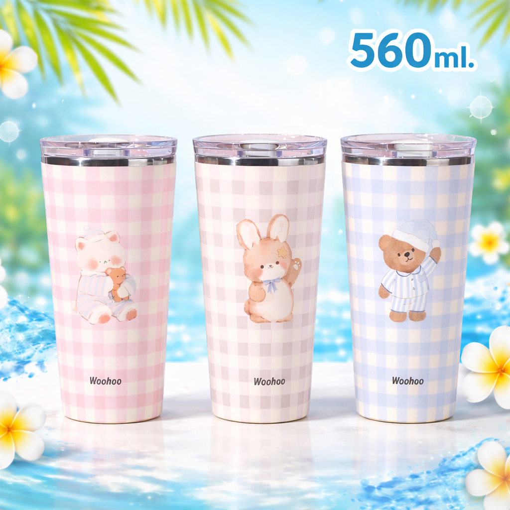 แก้วเก็บความเย็นลายกระต่าย Woohoo 560ml