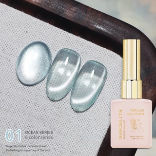 Nawoelite สีทาเล็บ สีทาเล็บเจล ชุดรวมเฉดสีฟ้า สีทาเล็บสีน้ำเงิน แม่สี ทำสีเล็บติดทนนาน 15ml