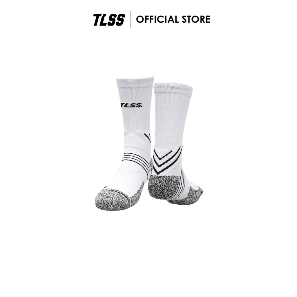 TLSS STRIKER THIN ANTI-SLIP MID-CALF TRAINING SOCKS - (TSS02472-100) ถุงเท้าฟุตบอล TLSS สีขาว