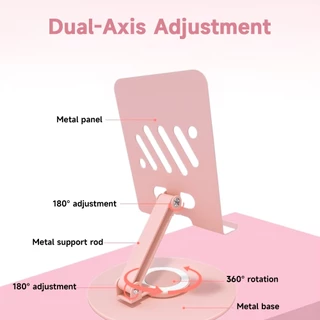ขาตั้งแท็บเล็ตและโทรศัพท์ สีมาคารอง เหล็กกล้าคาร์บอน หมุน 360° พับเก็บได้ พร้อมแผ่นกันลื่น