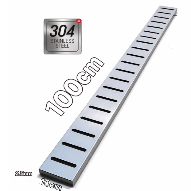 ตะแกรงฝาปิดรางระบายน้ำ Stainless กว้าง10cm ยาว 1เมตร sus304แท้