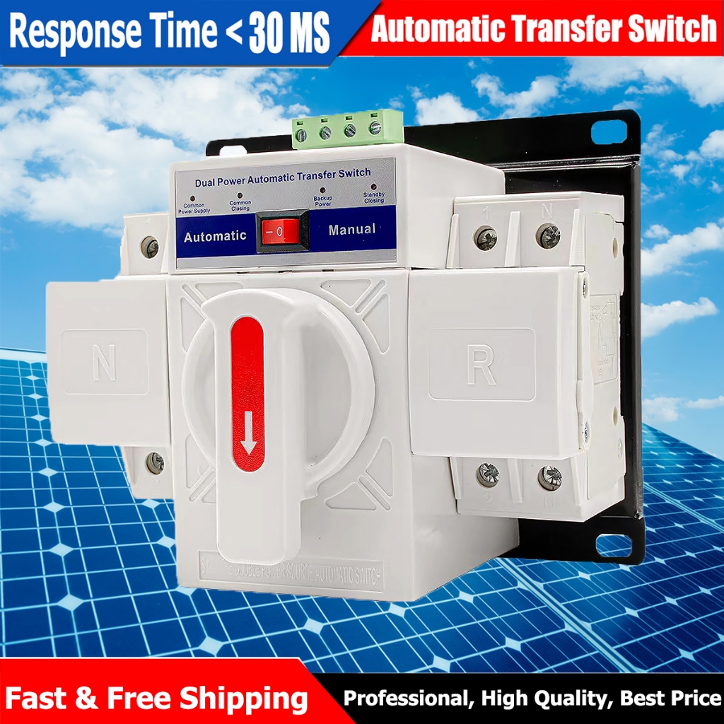 2P 63A 230V MCB Type Dual Power ATS automatic Transfer switch, สวิตซ์จ่ายไฟ, สวิตซ์จ่ายไฟอัตโนมัติ