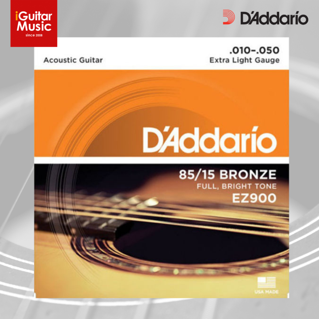 <ของแท้ 100%> D'Addario 85/15 Bronze EZ900 Strings สายกีตาร์โปร่ง EZ900 เบอร์ 010-050