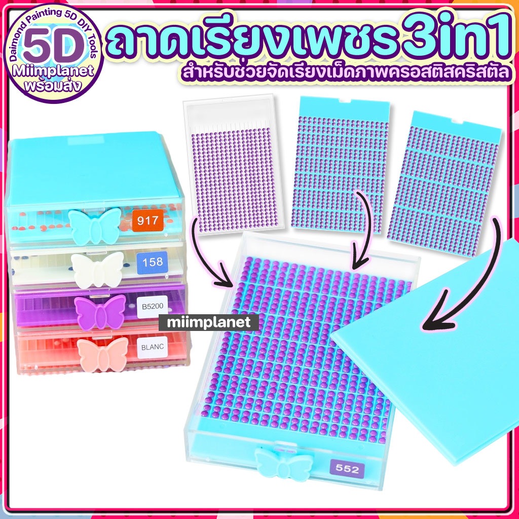 (พร้อมส่ง🇹🇭) ถาดเรียงเพชร อเนกประสงค์ เครื่องมือ สำหรับ ภาพครอสติสคริสตัล กล่องเรียงเพชร multi 5D DIY Diamond Painting