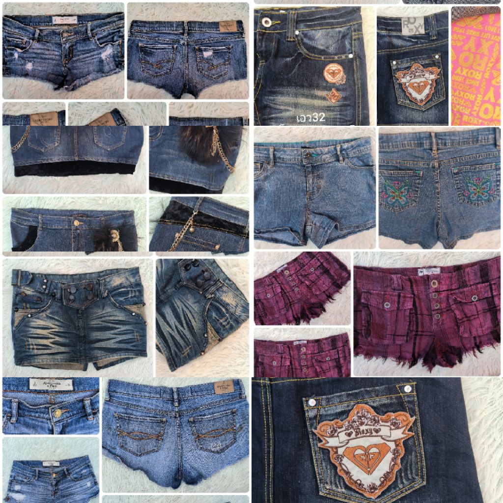 ❤️‍🔥❤️‍🔥Abercrombie.Lizlisaกางเกงยีนส์ขาสั้นในกระแสรกำลังฮิตในฤดูร้อนsummerแฟรรี่เอวต่ำ❤️‍🔥❤️‍🔥