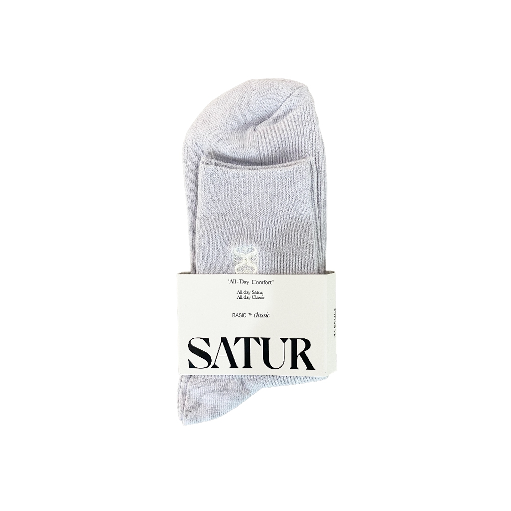 SATUR ถุงเท้า รุ่น All Day Satur Plain Socks Grey
