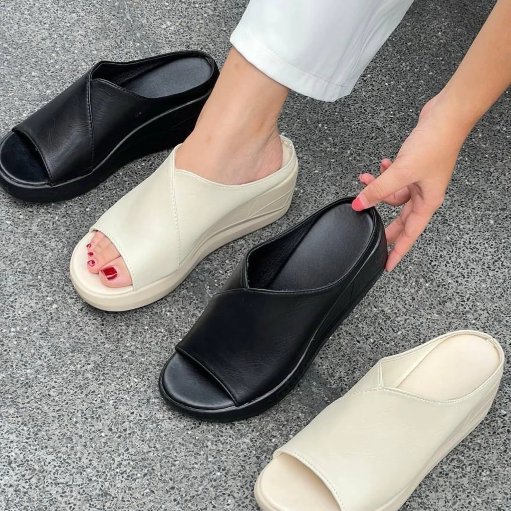 Shoes i amm B15 รองเท้าส้นเตารีด สวมหน้าเต็ม **พร้อมส่งในไทย**