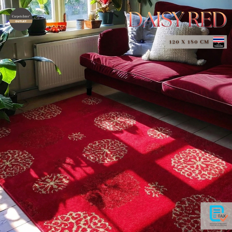 Carpets Inter, Carpet Model Daisy-Red, Livingroom Rug, Red Carpet, Carpet, Home Decoration Carpet, L
