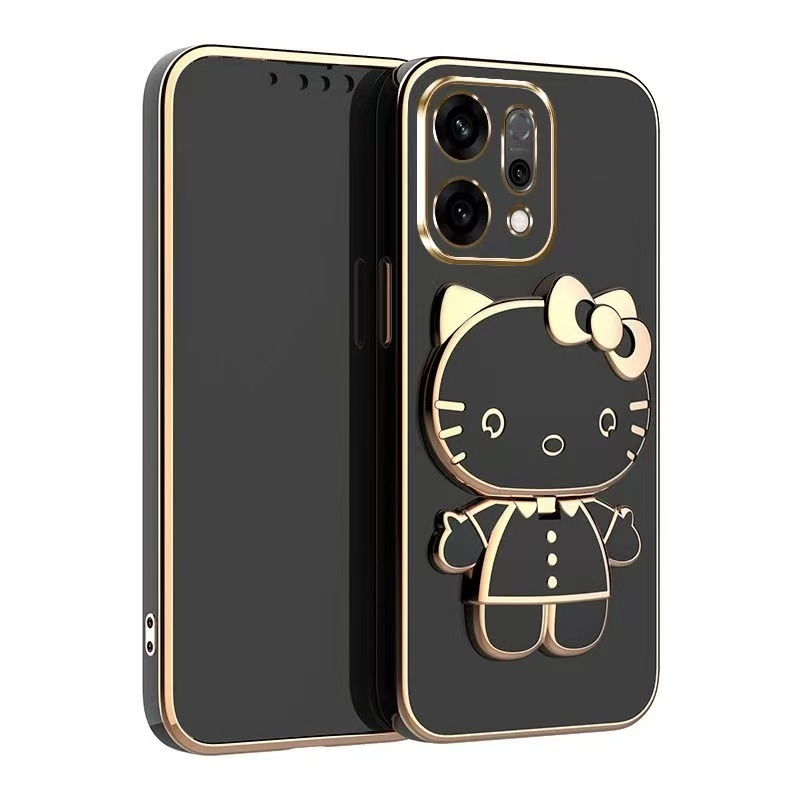 เคสขาตั้ง สำหรับ OPPO Reno16 16F 16Pro 15 15F 15PRO 14 14F 13 13F 12 12F 12Pro 11 11Pro 11F 10Pro+ คิตตี้ กระจก ตั้งได้