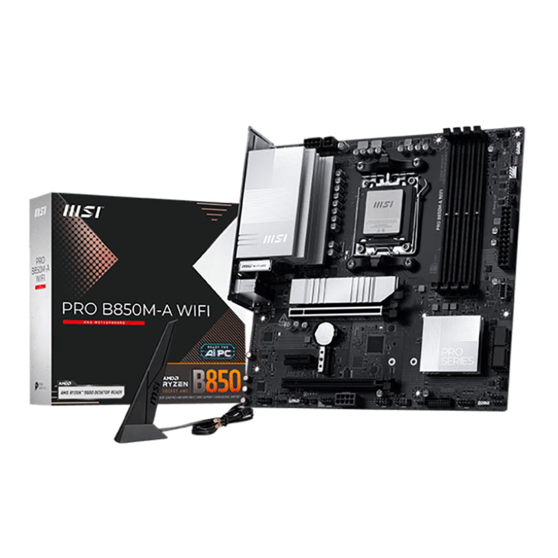 MAINBOARD MSI PRO B850M-A WIFI - AMD SOCKET AM5 DDR5 MICRO-ATX