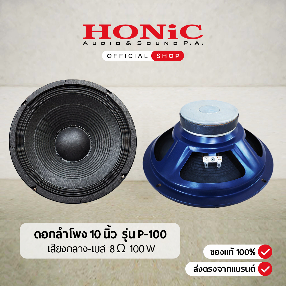 ดอกลำโพง 10 นิ้ว รุ่น P-100 เสียงกลาง-เบส 8 โอห์ม 100 วัตต์