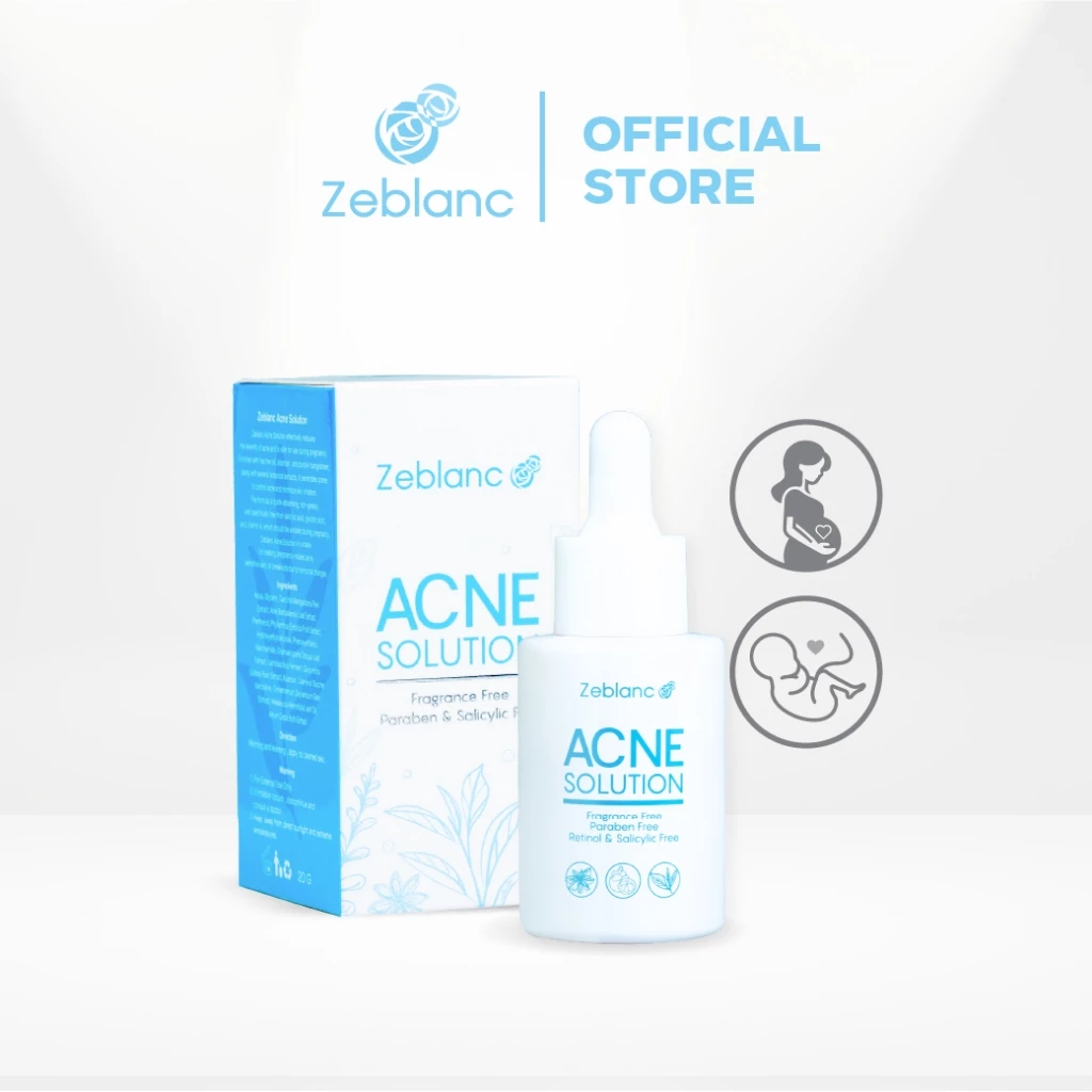 เซรั่มสิวคนท้อง Zeblanc Acne Solution ดูแลปัญหาสิวด้วยสารสกัดจากธรรมชาติ ปลอดพาราเบน ปราศจากน้ำหอม สกินแคร์ Skincare