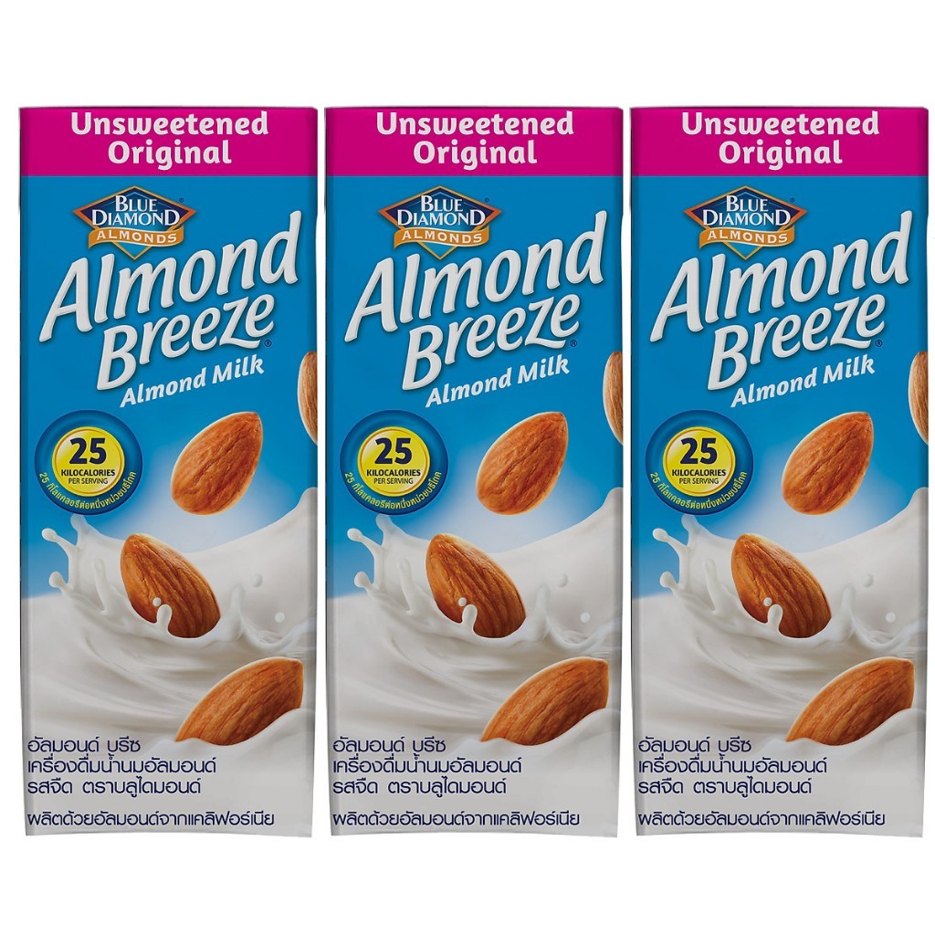 SUPERMART Blue Diamond Unsweetened Original Almond Milk 180ml.*3 #1115649