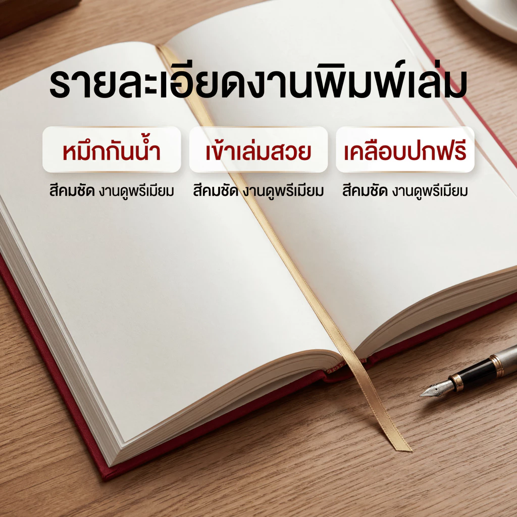 บริการรับปริ้นหนังสือ เข้าเล่มสันกาว หมึกกันน้ำ เคลือบฟรี thumbnail 3