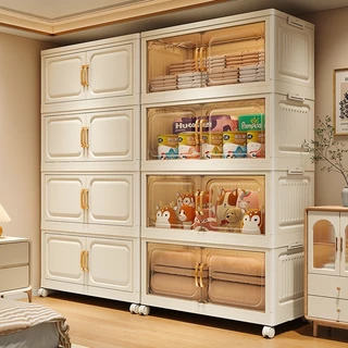 Leerhome ตู้เก็บของ【80cm】 ตู้เก็บของขนาดใหญ่ ตู้เก็บของอเนกประสงค์ แข็งแรงทนทาน รับน้ำหนักได้ 300 KG