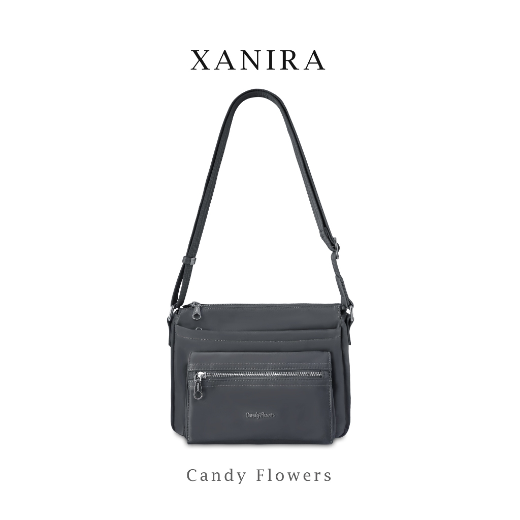 Candy Flowers กระเป๋าสะพายครอสบอดี้ รุ่น Xanira ผ้ากันน้ำ 90% จุเยอะ 9 ช่อง สายซอฟต์เฟรมช่วยรองรับน้ำหนักได้เป็นอย่างดี